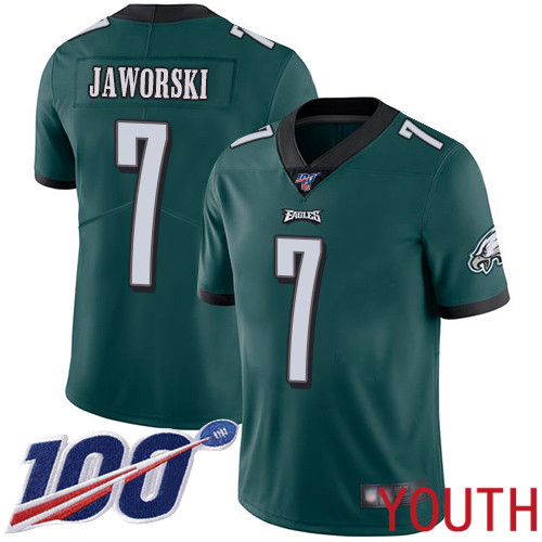 Youth Philadelphia Eagles #7 Ron Jaworski Midnight Green Team Color Vapor Untouchable NFL Jersey Limited Player 2